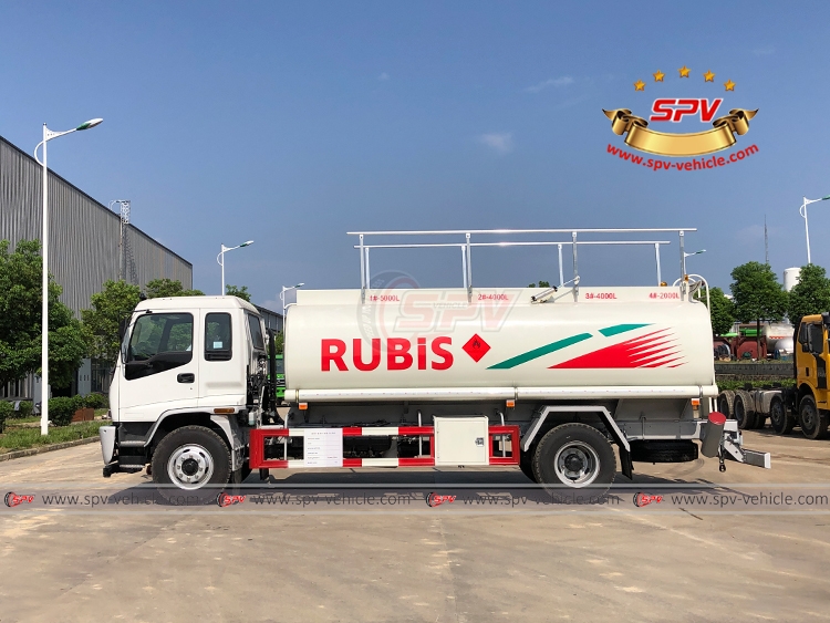 Left Side View of Fuel Tank Truck ISUZU